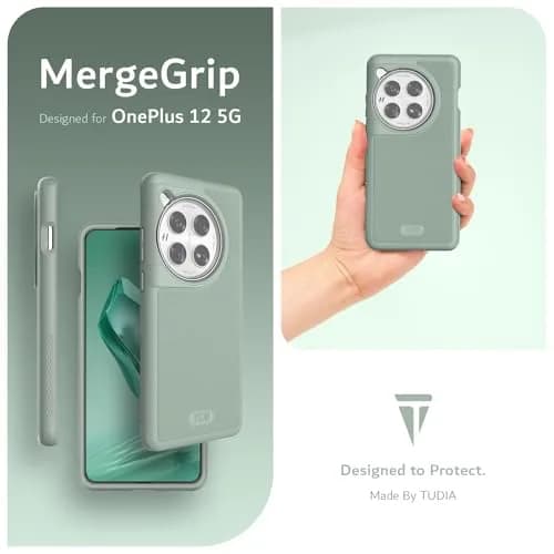 TUDIA MergeGrip Magsafe Compatible Phone Case for OnePlus 12 5G 2024 | Military Grade, Drop Tested, Dual Layer, Shockproof, Anti-Slip, Heavy Duty & Protector Cover - Green Lily thumbnail 8