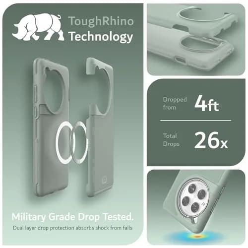 TUDIA MergeGrip Magsafe Compatible Phone Case for OnePlus 12 5G 2024 | Military Grade, Drop Tested, Dual Layer, Shockproof, Anti-Slip, Heavy Duty & Protector Cover - Green Lily thumbnail 3