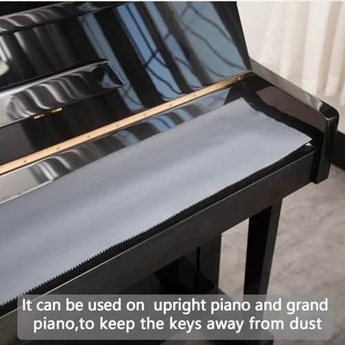 mooson Piano Keyboard Anti-Dust Cover High Technology Fabric Key Cover Cloth for Upright, Electric & Grand Pianos (Gray) | Protects Keys from Dust thumbnail 4