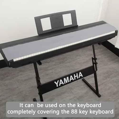 mooson Piano Keyboard Anti-Dust Cover High Technology Fabric Key Cover Cloth for Upright, Electric & Grand Pianos (Gray) | Protects Keys from Dust thumbnail 2