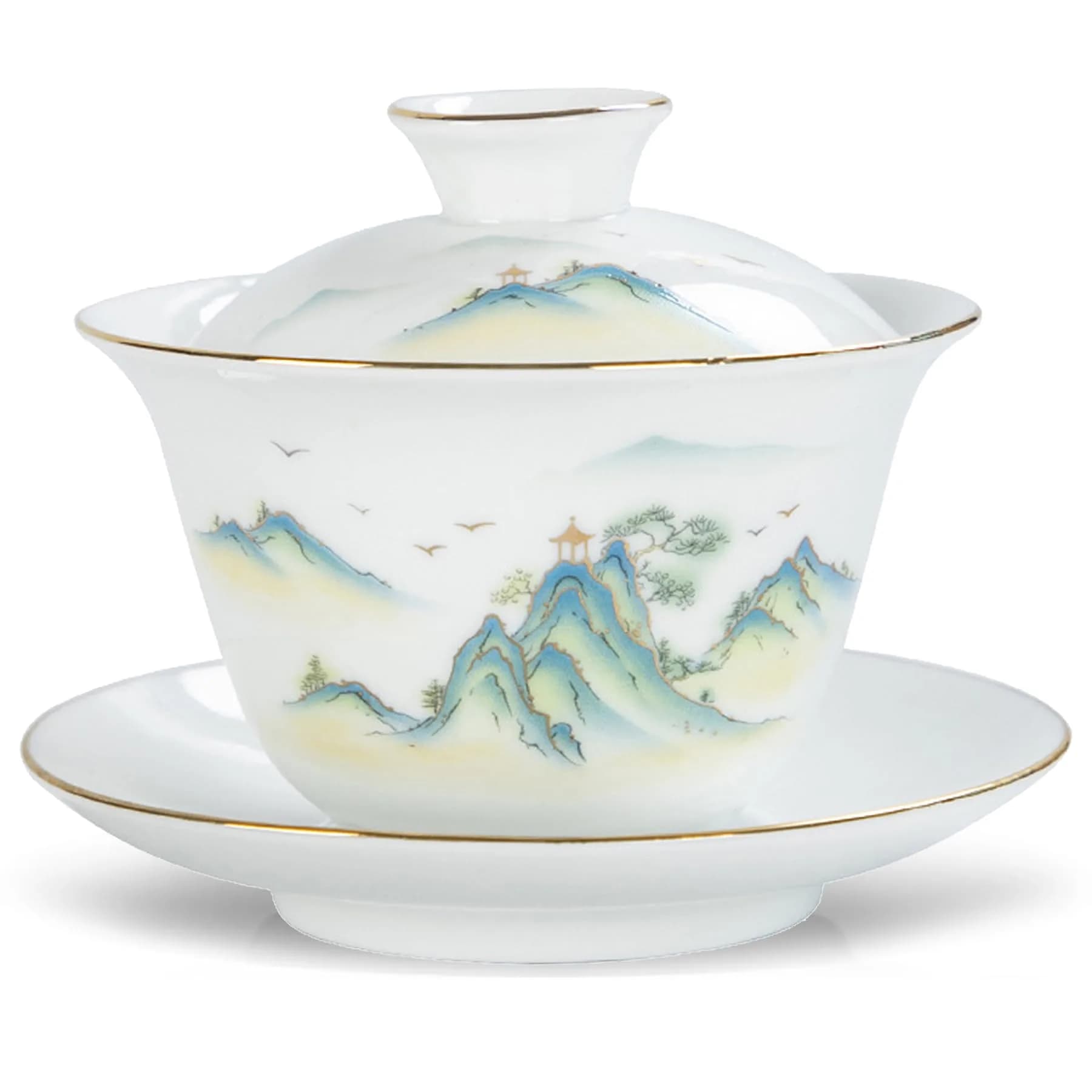 Fashion & Lifestyle Jingdezhen Chinese Traditional Teaware Gaiwan 5oz/150ml | Handmade Porcelain Kung Fu Tea Cup — White