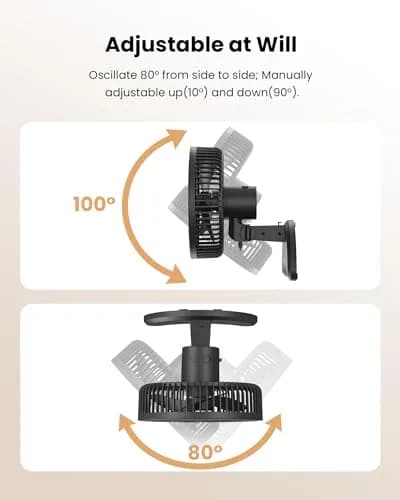 Koonie 8'' Wall Mount Fan Black | 20 cm Fan with Timer & Remote, 3 Speeds, Quiet Operation thumbnail 5