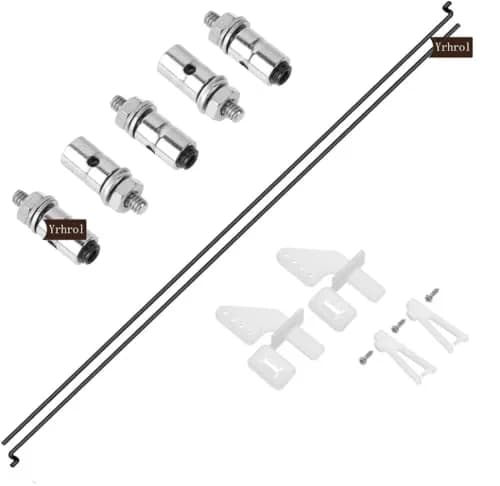 Yrhrol RC Airplane Pushrod Connector Linkage Stopper Set with Control Horns and Z Push Rods (20 Pcs, 210mm) thumbnail 2
