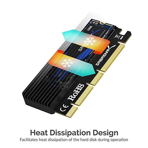 SABRENT NVMe M.2 SSD to PCIe Adapter Card 2-Pack with Heatsink | PCIe X16/X8/X4 Slot Compatible thumbnail 5