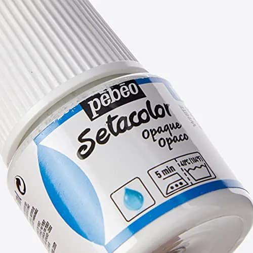 Pebeo Setacolor Opaque Fabric Paint, Titanium White, 135ml (4.56 Fl Oz) Pack of 3 | Vivid & Intense Colors for All Fabrics thumbnail 2