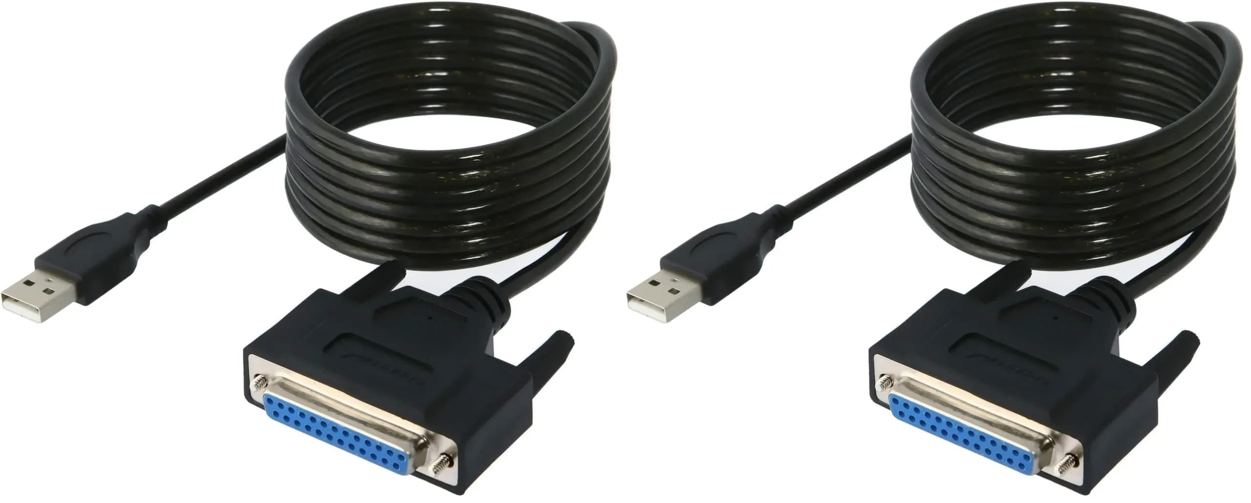 SABRENT USB 2.0 to DB25 IEEE-1284 Parallel Printer Cable Adapter [THUMBSCREWS Connectors] (CB-DB25) (Pack of 2) - main product image