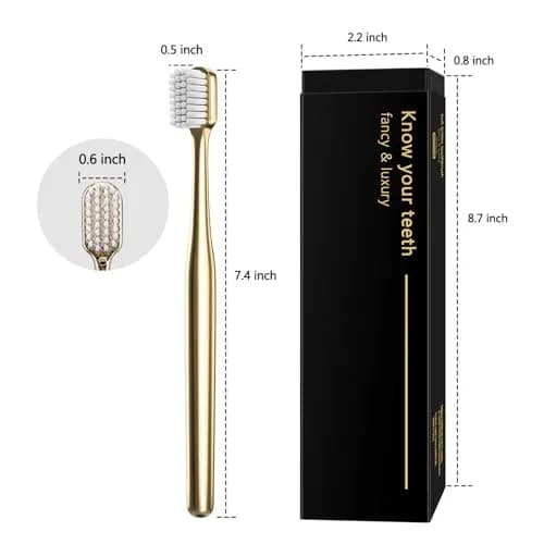 Z-VAPRESS Gold Color Toothbrush Soft Bristles Luxury Gold Color Manual Toothbrushes | Elegant & Gentle Clean thumbnail 7