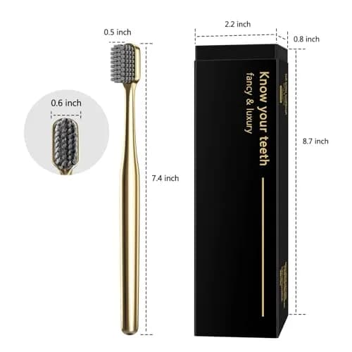 Z-VAPRESS Gold Plated Luxury Toothbrush Soft Bristles Travel Toothbrush for Adults | Elegant & Durable thumbnail 7