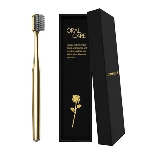 Z-VAPRESS Gold Plated Luxury Toothbrush Soft Bristles Travel Toothbrush for Adults | Elegant & Durable thumbnail 2