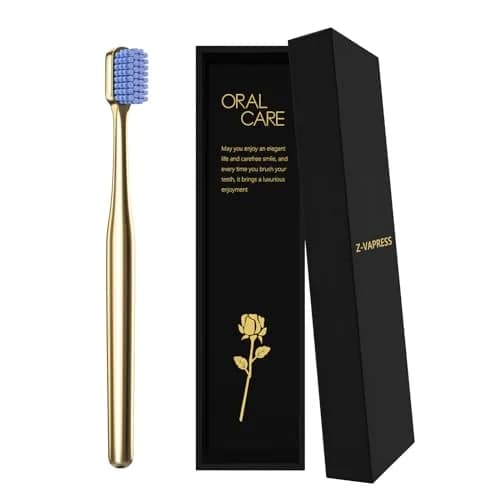 Z-VAPRESS Luxury Gold Color Toothbrush with Super Soft Charcoal Bristles | Elegant & Gentle Oral Care (70-120 chars) thumbnail 2
