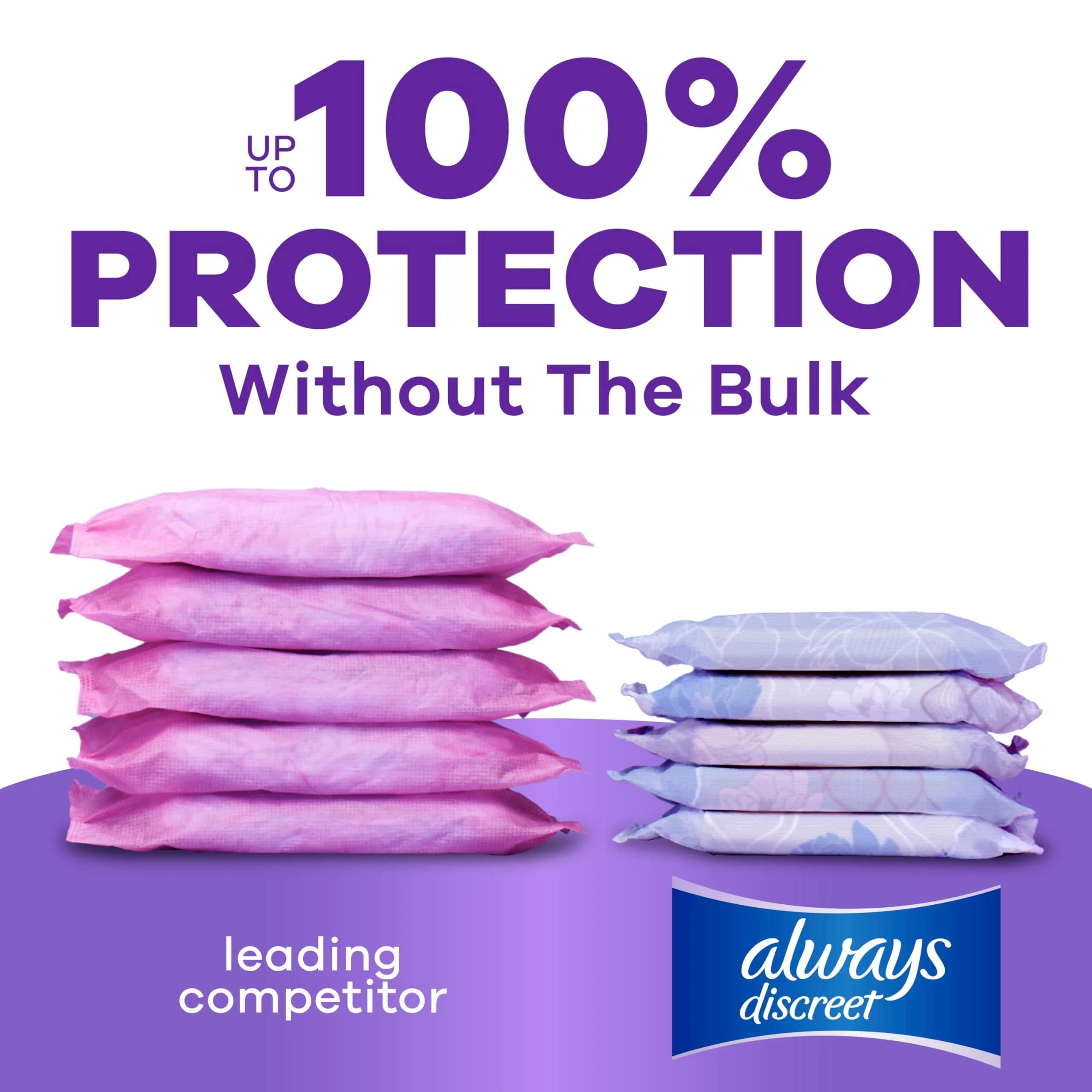 Always Discreet Moderate Absorbency Long Length Incontinence Pads for Women | Dermatologist Tested - view 4