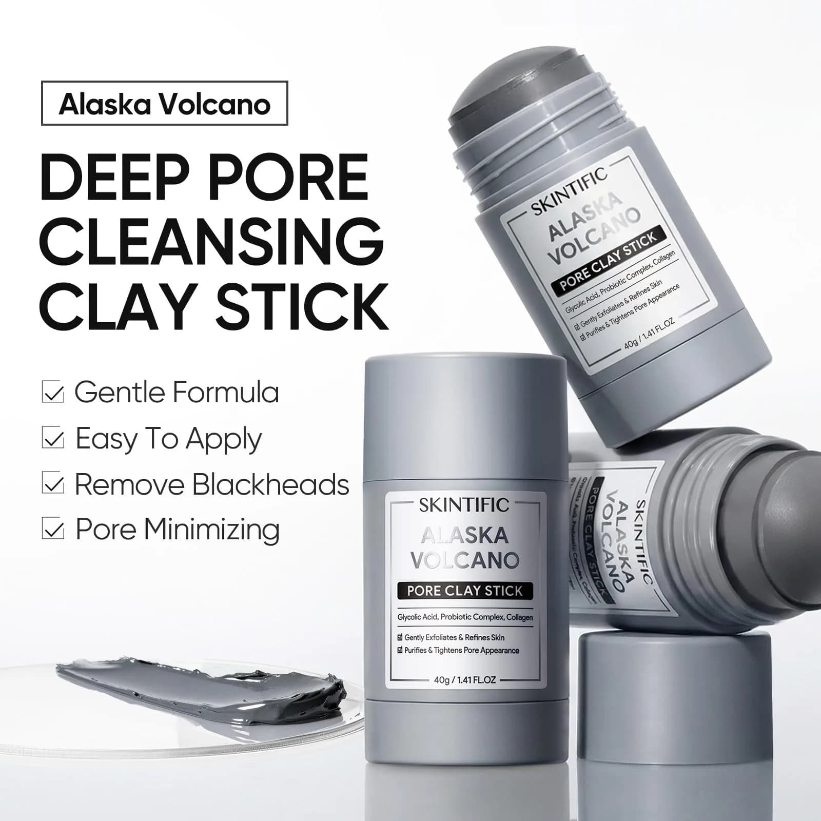 SKINTIFIC Deep Pore Cleansing Blackhead Remover Face Mask Stick 40g (1.41 fl.oz) | Cleanses Pores & Exfoliates - view 3