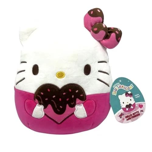 Squishmallows Sanrio Valentine 8" Chocolate Hello Kitty Plush Toy | Collectible Soft & Squishy Friend thumbnail 2