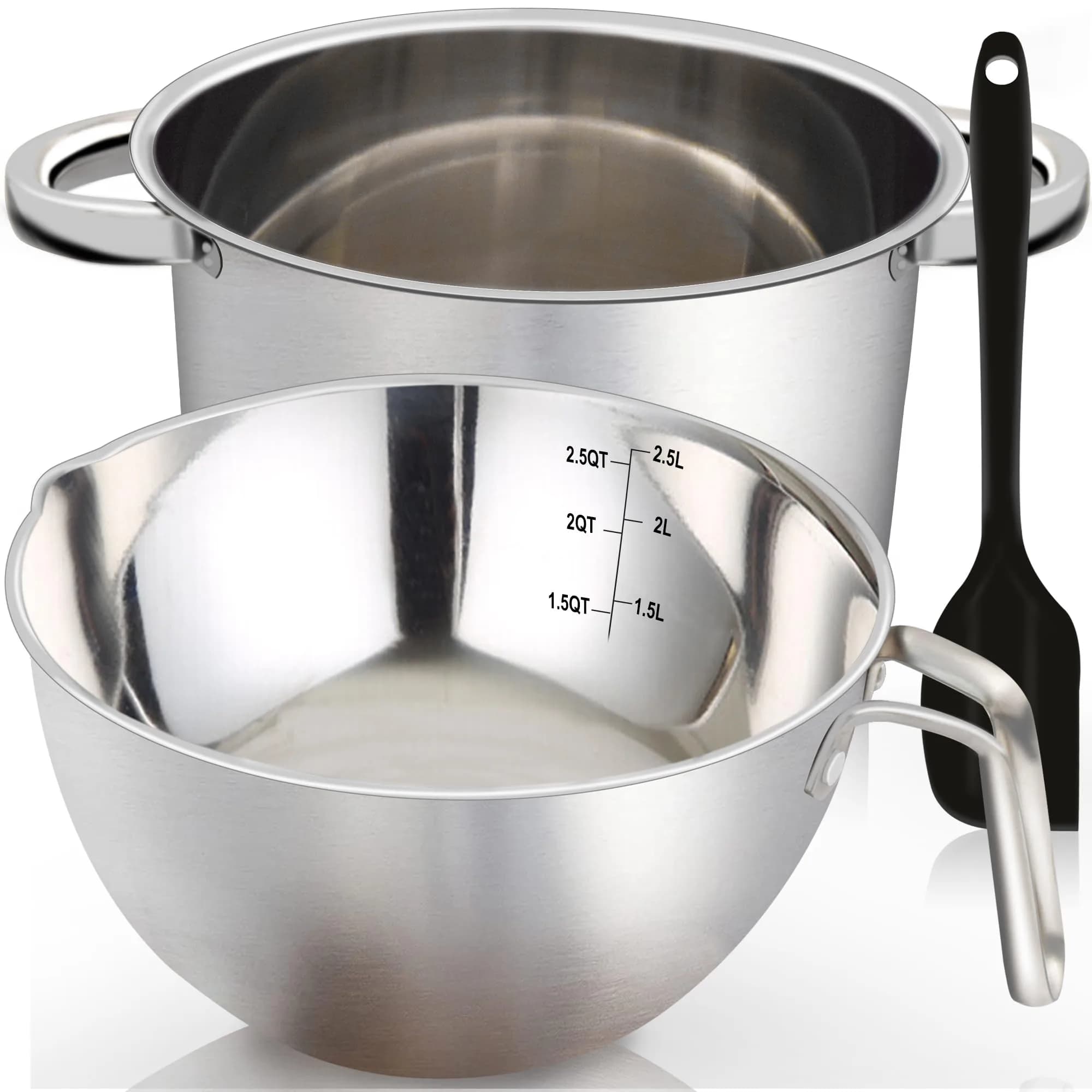 Marsheepy 1.1QT Double Boiler Melting Pot with 2QT 304 Stainless Steel Pot | Kitchen & Dining — 2500ML