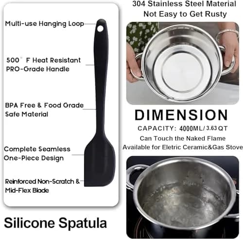 Marsheepy 2.3QT Double Boiler Melting Pot with 3.6QT Stainless Steel Pot | Food-Grade Steel, Easy to Use thumbnail 6