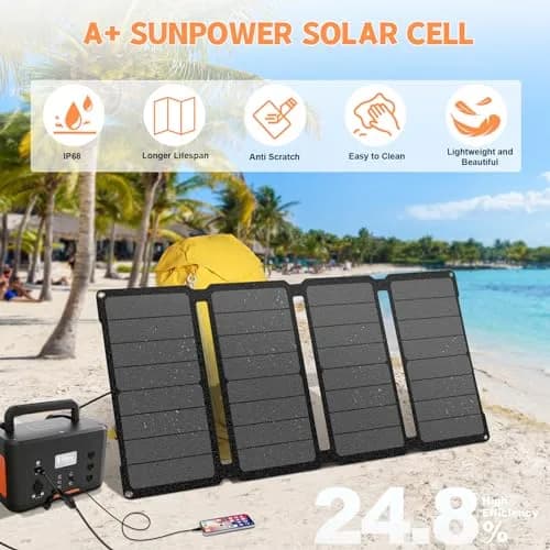 SOKIOVOLA 50W Foldable Solar Panel Charger 24.8% Conversion Rate | 20.7cm (8.15in) Wide thumbnail 7