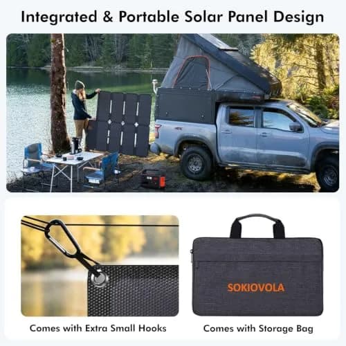 SOKIOVOLA 100W Foldable Solar Panel 18V | High-Efficiency ETFE Portable Charger for RVs & Outdoor Use thumbnail 5