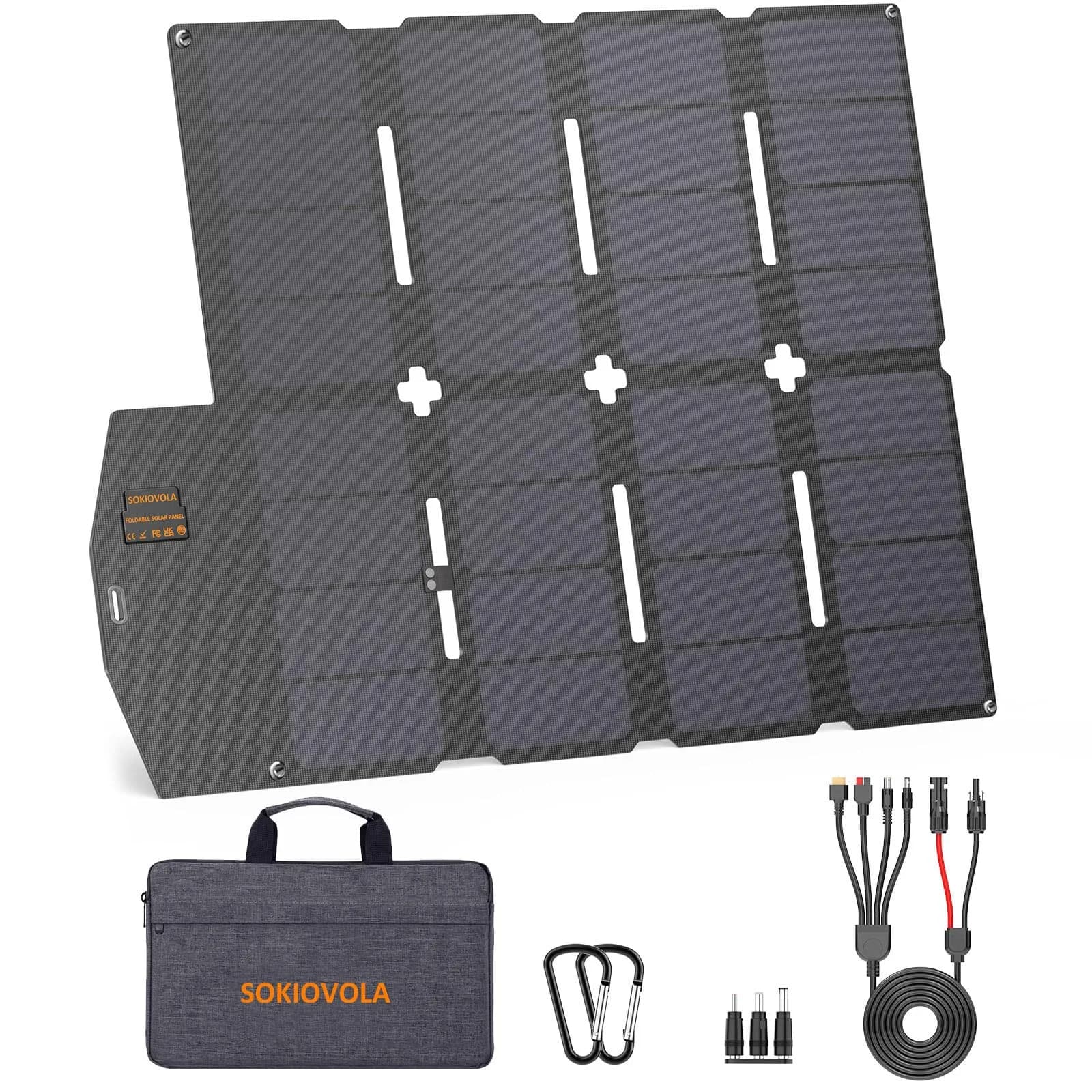 SOKIOVOLA 100W Foldable Solar Panel 18V | High-Efficiency ETFE Portable Charger for RVs & Outdoor Use - main product image