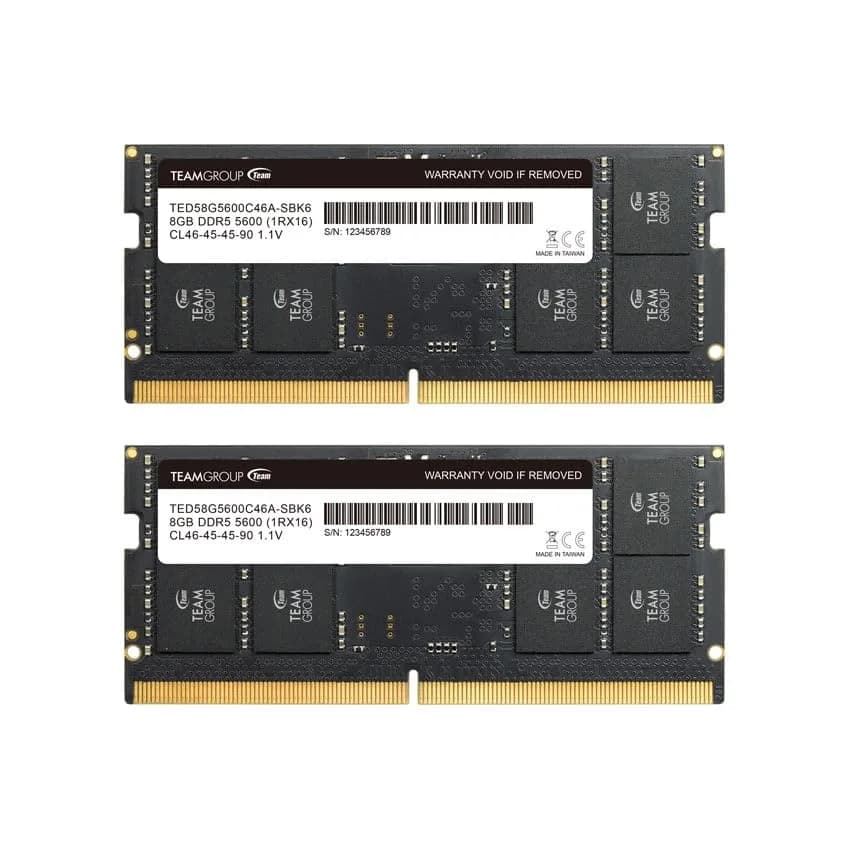 TEAMGROUP Elite DDR5 16GB (2x8GB) 5600MHz SODIMM Laptop RAM | 1.1V Low Voltage — Dual Channel