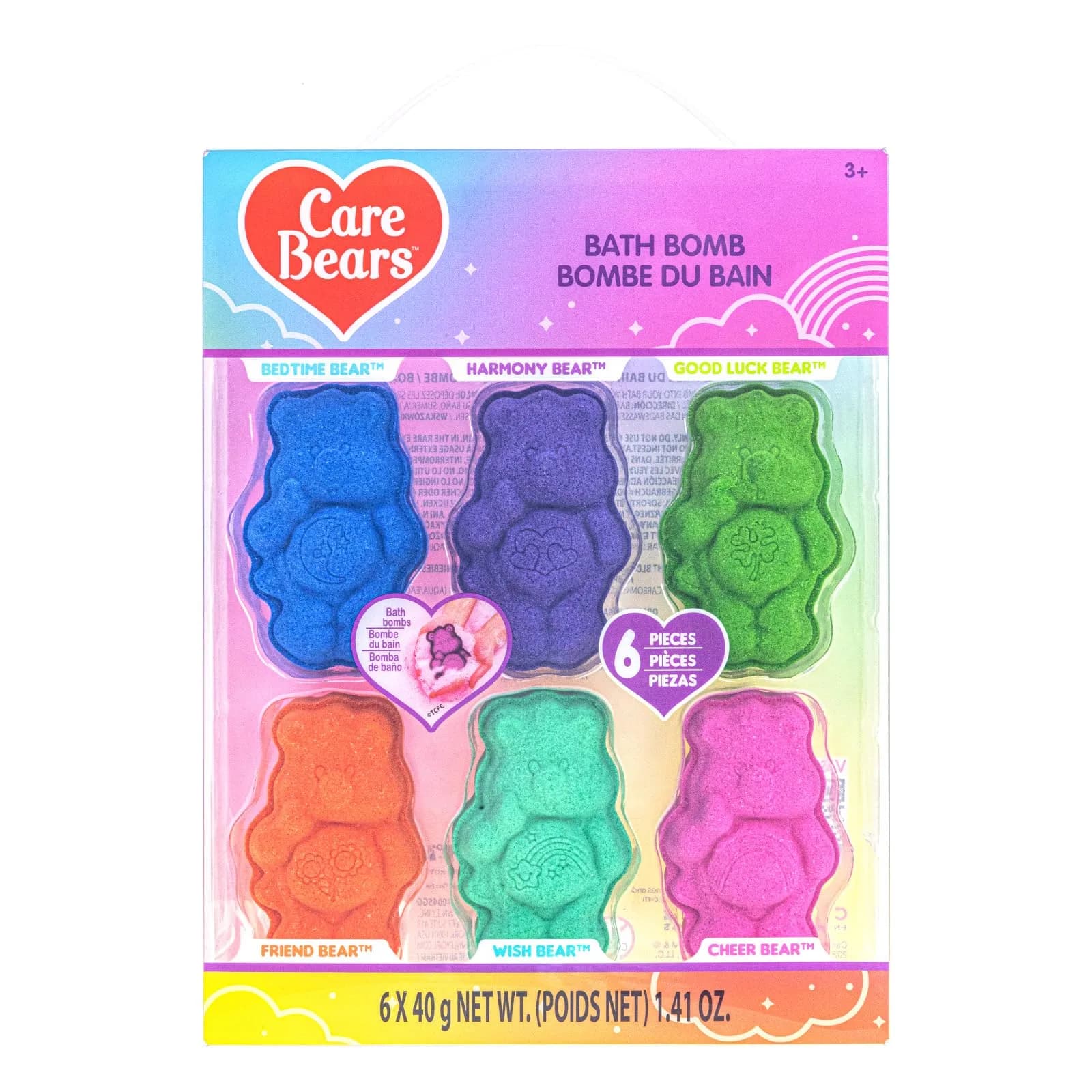 Townley Girl Care Bears Bath Bomb Set, 6-Piece Bubble Gum Scented, Ages 3+ | Colorful, Gentle & Fun