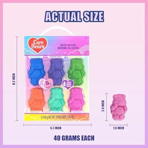 Townley Girl Care Bears Bath Bomb Set, 6-Piece Bubble Gum Scented, Ages 3+ | Colorful, Gentle & Fun thumbnail 5