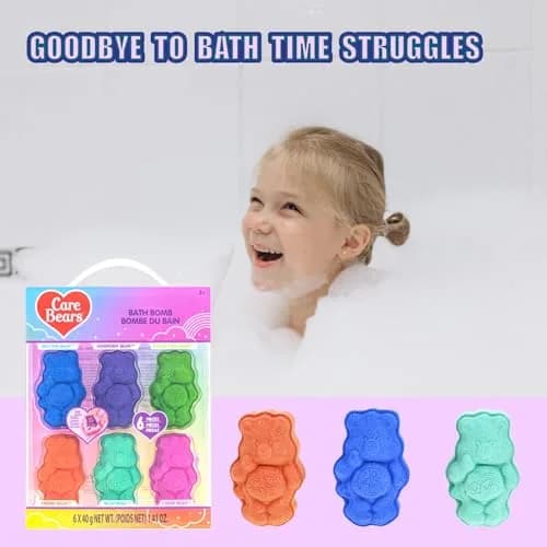 Townley Girl Care Bears Bath Bomb Set, 6-Piece Bubble Gum Scented, Ages 3+ | Colorful, Gentle & Fun thumbnail 7