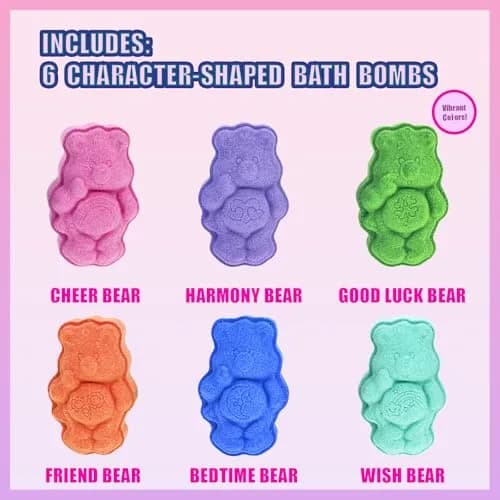 Townley Girl Care Bears Bath Bomb Set, 6-Piece Bubble Gum Scented, Ages 3+ | Colorful, Gentle & Fun thumbnail 2
