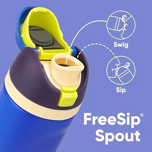 Owala FreeSip Kids Stainless Steel Water Bottle 16 oz Celestial Sphere | Insulated & Leak-Proof for Daily Use thumbnail 2