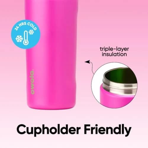 Owala FreeSip Kids Stainless Steel Water Bottle 16 oz All the Berries | Insulated & Leak-Proof for Active Kids thumbnail 4