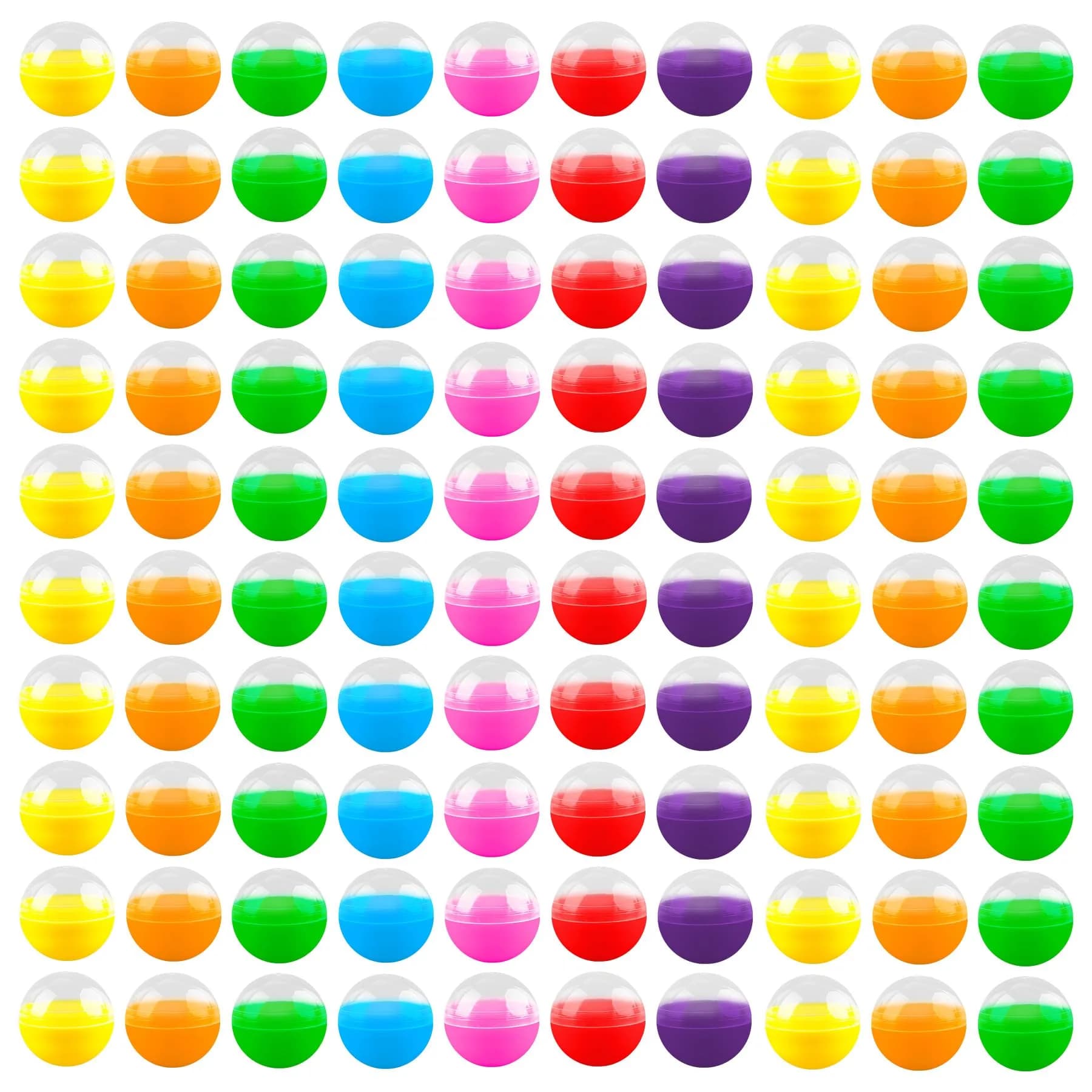 AUEAR 500 Pack Colorful Small Round Capsules 1.1 Inch Vending Machine Containers | Bulk Vending Machine Parts — 7 Colors