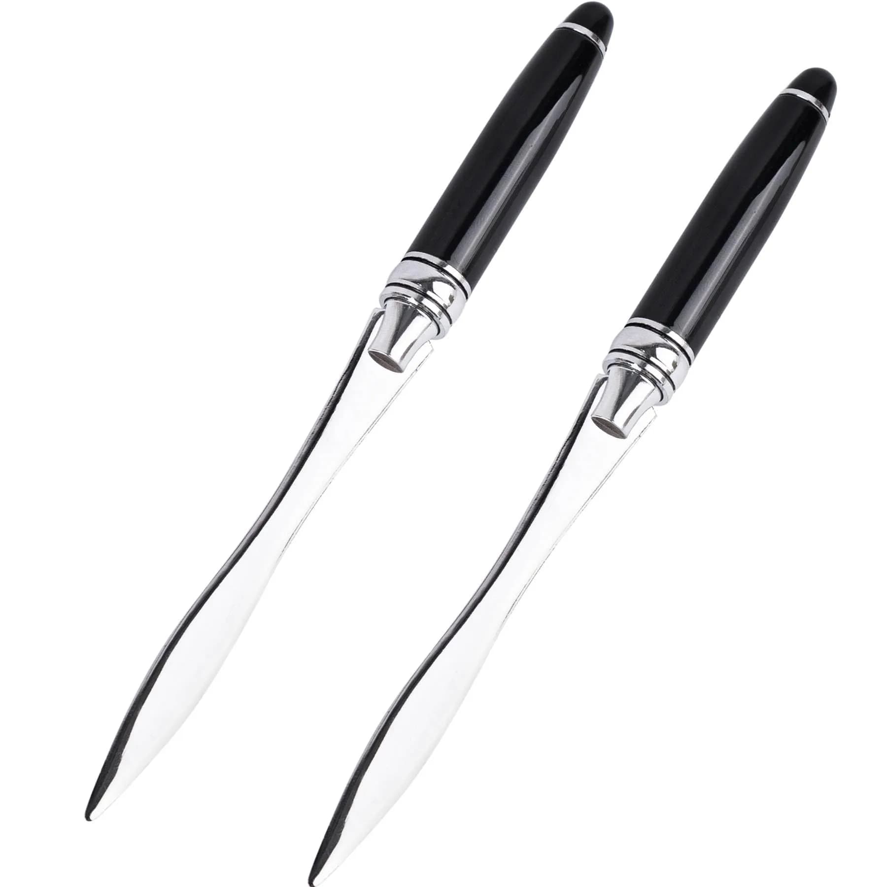 AUEAR Black Metal Letter Opener Mail Slitter - 2 Pack, 19.5 cm (7.67 in) - main product image