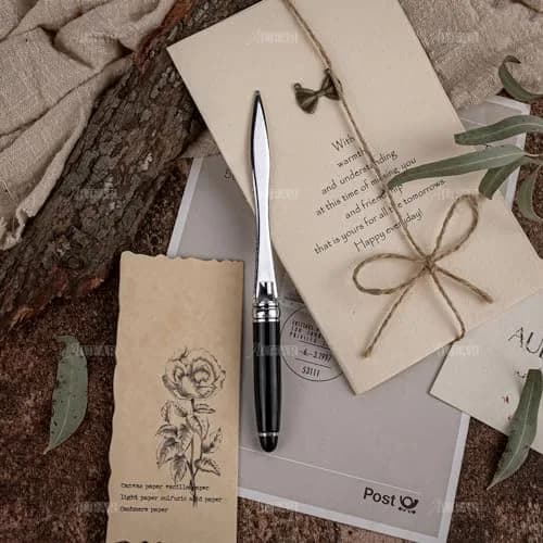 AUEAR Black Letter Opener Metal Mail Slitter Envelope for DIY Supplies 2 Pack (15.8cm x 0.63cm) | Sturdy Metal Construction thumbnail 4