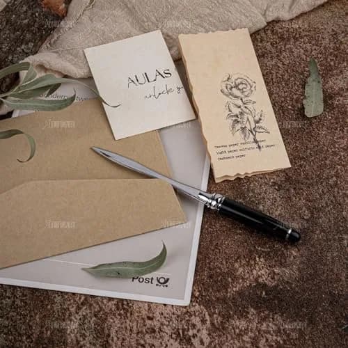 AUEAR Black Letter Opener Metal Mail Slitter Envelope for DIY Supplies 2 Pack (15.8cm x 0.63cm) | Sturdy Metal Construction thumbnail 5