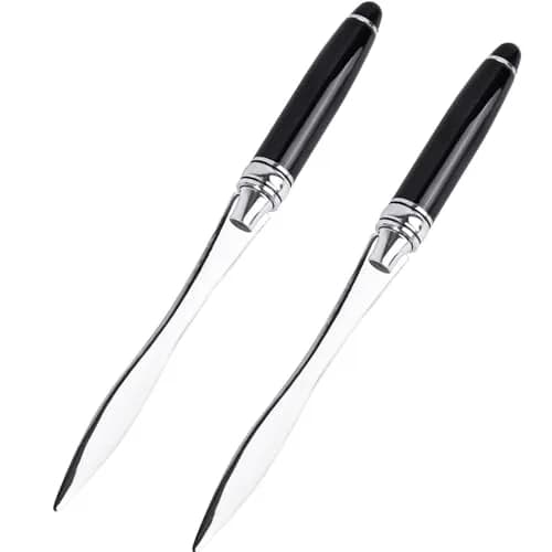 AUEAR Black Letter Opener Metal Mail Slitter Envelope for DIY Supplies 2 Pack (15.8cm x 0.63cm) | Sturdy Metal Construction thumbnail 1
