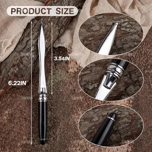 AUEAR Black Letter Opener Metal Mail Slitter Envelope for DIY Supplies 2 Pack (15.8cm x 0.63cm) | Sturdy Metal Construction thumbnail 2