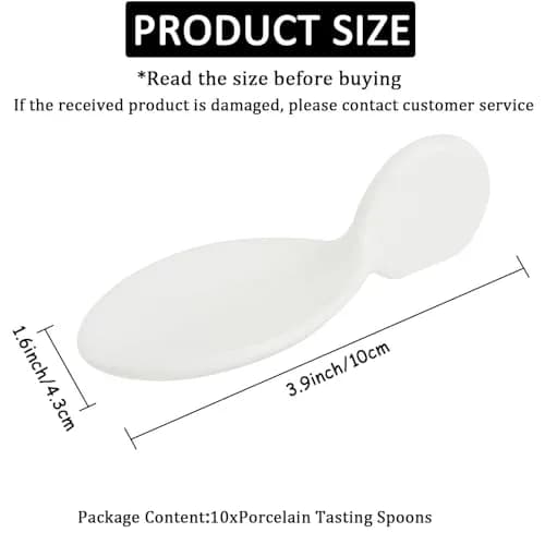 ULWSKY Porcelain Fish Shaped Tasting Spoons 10 cm (3.9 inches) - Set of 20 | Unique Appetizer Serving thumbnail 4