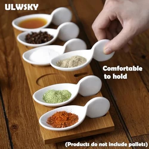 ULWSKY Porcelain Fish Shaped Tasting Spoons 10 cm (3.9 inches) - Set of 20 | Unique Appetizer Serving thumbnail 6