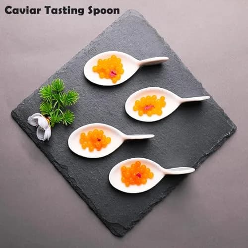 ULWSKY Porcelain Fish Shaped Tasting Spoons 10 cm (3.9 inches) - Set of 20 | Unique Appetizer Serving thumbnail 3