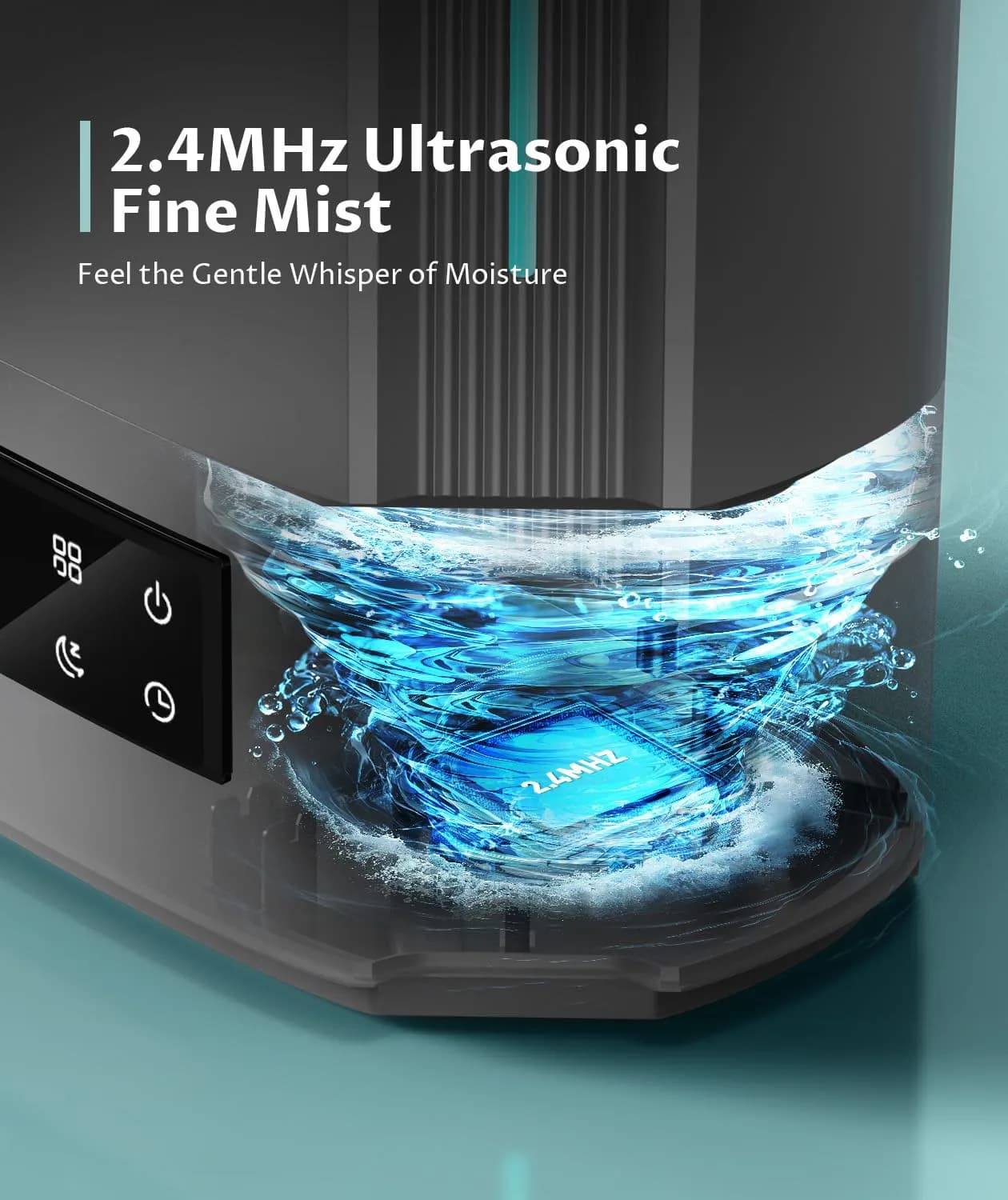 BREEZOME 6L Humidifier for Large Rooms & Bedrooms | Smart Humidistat Control, 60-Hour Runtime, 500 sq ft Coverage - view 8