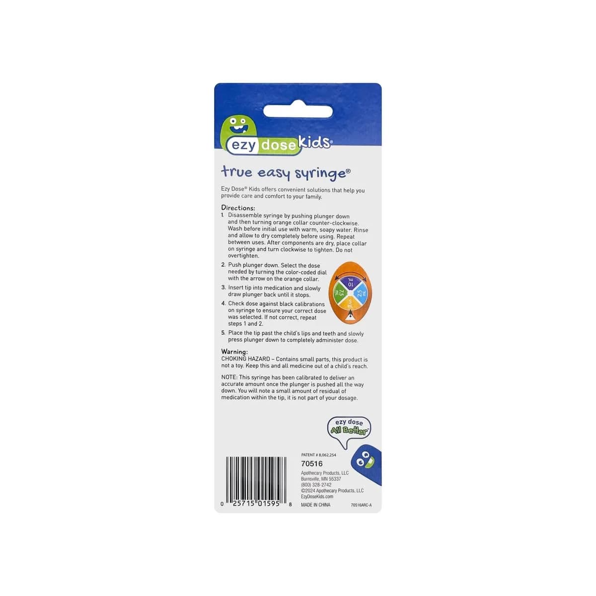 EZY DOSE Kids Oral Syringe & Medicine Dispenser with Brush 10 mL (0.34 Fl Oz) | Accurate Mess-Free Dosing - view 6