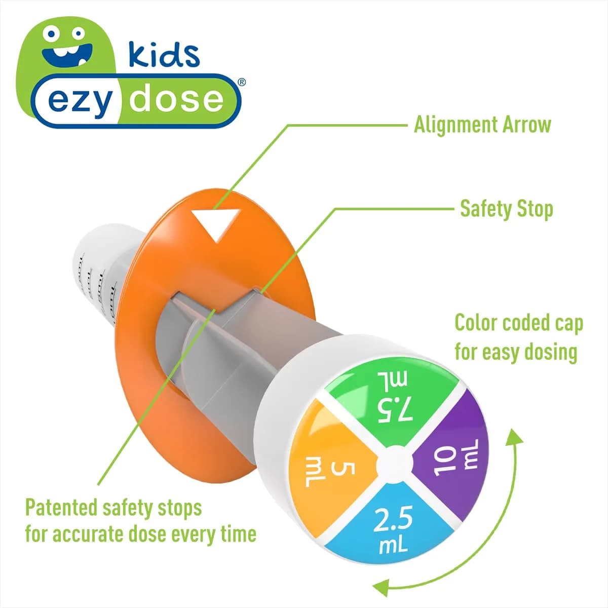 EZY DOSE Kids Oral Syringe & Medicine Dispenser with Brush 10 mL (0.34 Fl Oz) | Accurate Mess-Free Dosing - view 3