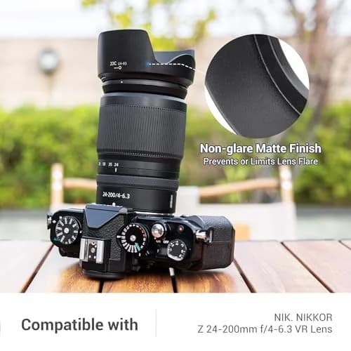 JJC Lens Hood for Nikon Nikkor Z 24-200mm f/4-6.3 VR, Reversible Bayonet Mount Shade, Replaces HB-93, 67mm Filter Compatible thumbnail 2
