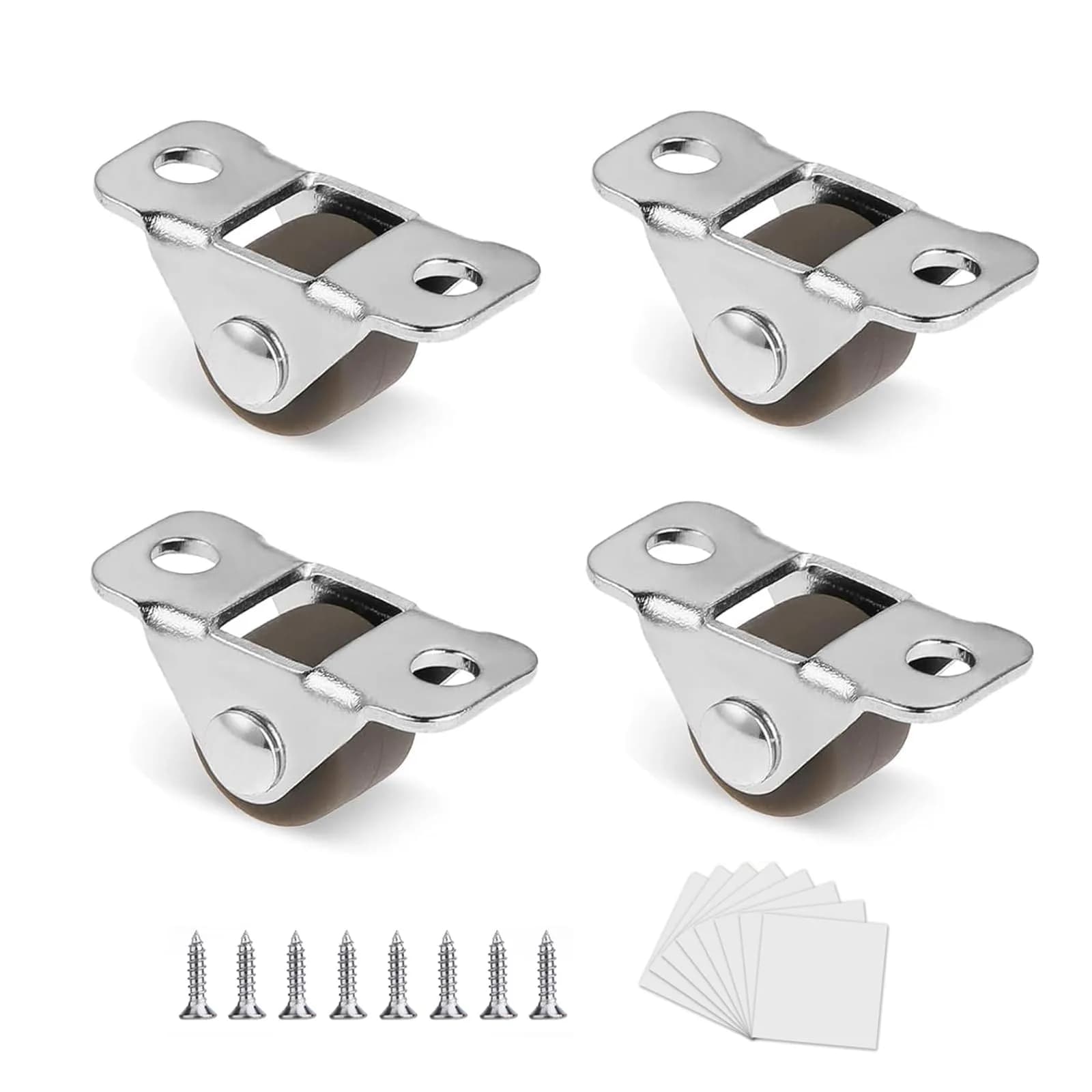 Luxinika 1/2 Inch Mini Rigid Caster Wheels Low Profile Set 4 | Easy DIY Mobility Solution