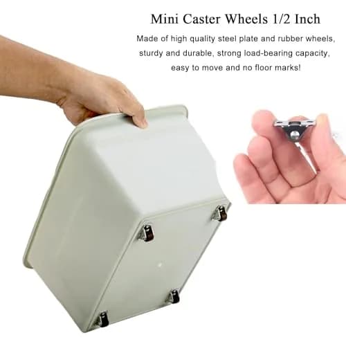Luxinika 1/2 Inch Mini Rigid Caster Wheels Low Profile Set 4 | Easy DIY Mobility Solution thumbnail 7
