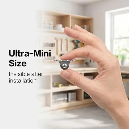 Luxinika 1/2 Inch Mini Rigid Caster Wheels | Low Profile Rubber Casters Set 16 thumbnail 8
