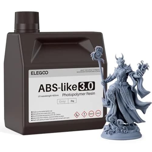 ELEGOO ABS-Like 3.0 Resin Grey 2000g (4.4 lb) | High Strength & Toughness for 405nm SLA/DLP/LCD Printers thumbnail 1