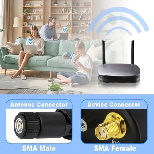 Eightwood Wide Band 5G 4G LTE GSM 3G Antenna 15.7cm (6.2in) | Boosts Signal for Routers & Gateways thumbnail 5