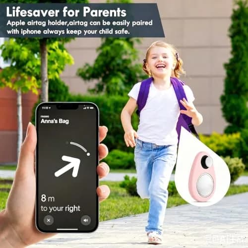 zonsiton Hidden Airtag Holder for Kids 2 Pack Silicone Case with Safety Pins | Anti-Removal GPS Tracker Case for Children, Pets, Backpacks thumbnail 2