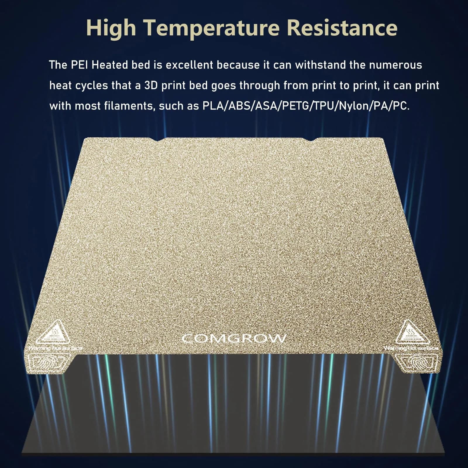 Comgrow PEI Spring Steel Build Plate 235x235mm | Textured Surface for Enhanced Adhesion - view 5