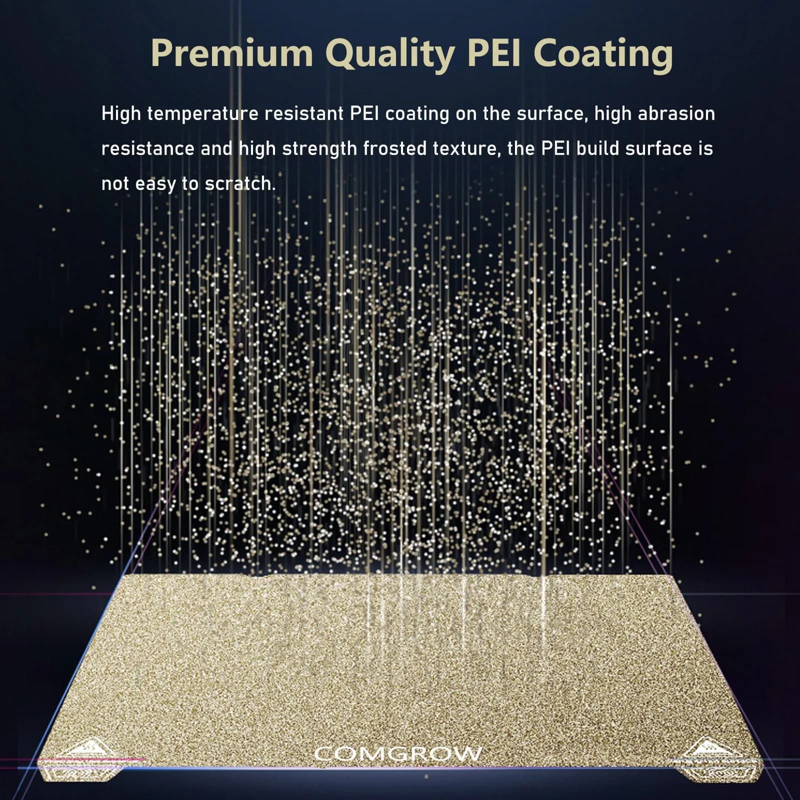 Comgrow PEI Spring Steel Build Plate 235x235mm | Textured Surface for Enhanced Adhesion - view 2